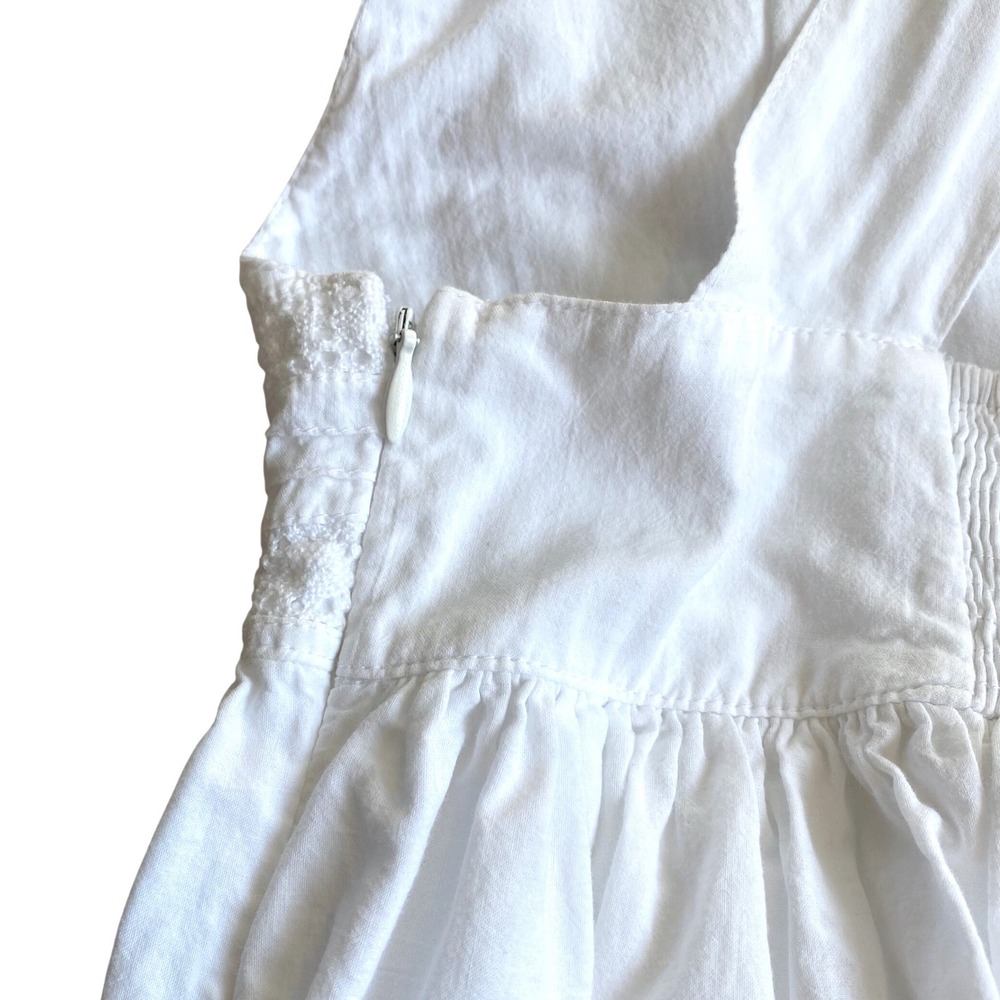 COTTON KIDS Eyelet Lace Maxi Sun Dress Girls SZ 10 White Smocked Crisscross Back - Picture 8 of 12